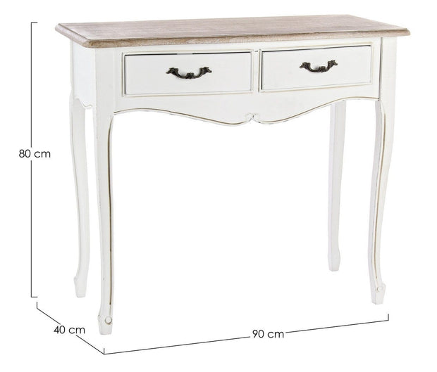 Tavolino consolle con 2 cassetti Justine Naturale (4)