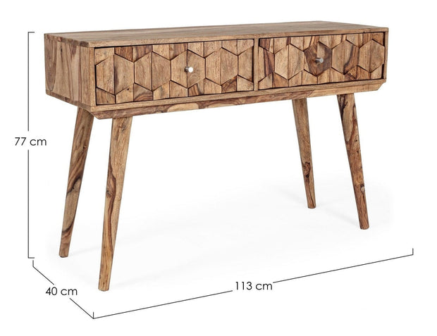 Tavolino consolle con 2 cassetti Kant Naturale (7)