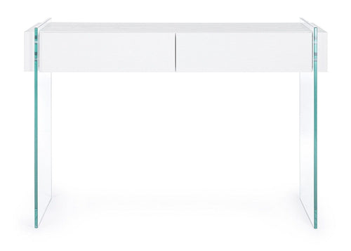 Tavolino consolle con 2 cassetti Line Bianco (1)