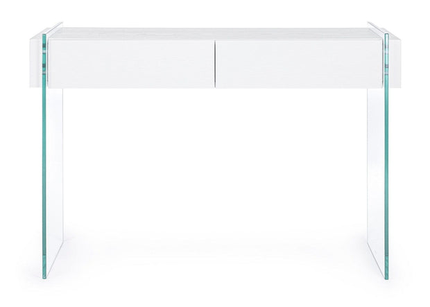Tavolino consolle con 2 cassetti Line Bianco (1)