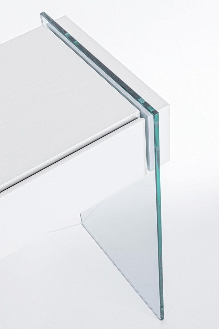 Tavolino consolle con 2 cassetti Line Bianco (5)