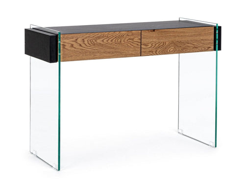 Tavolino consolle con 2 cassetti Line Nero