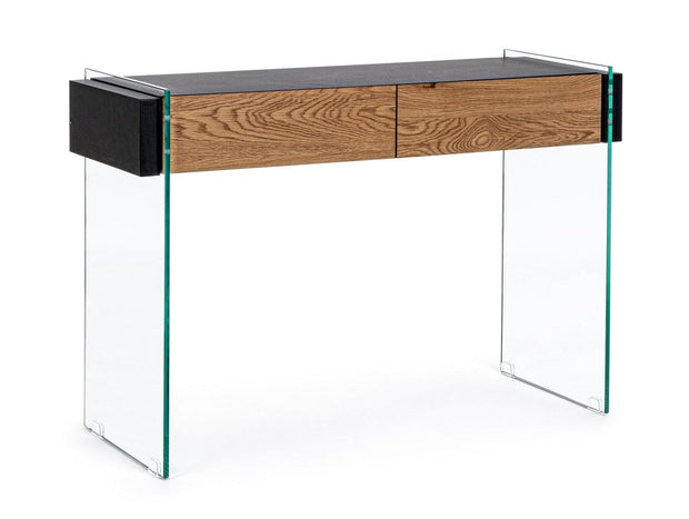 Tavolino consolle con 2 cassetti Line Nero