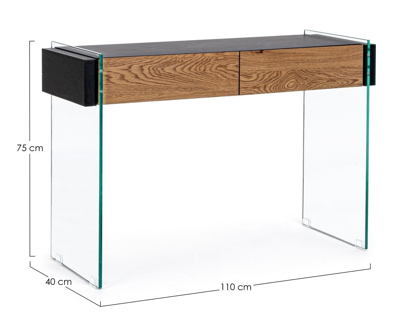Tavolino consolle con 2 cassetti Line Nero (7)