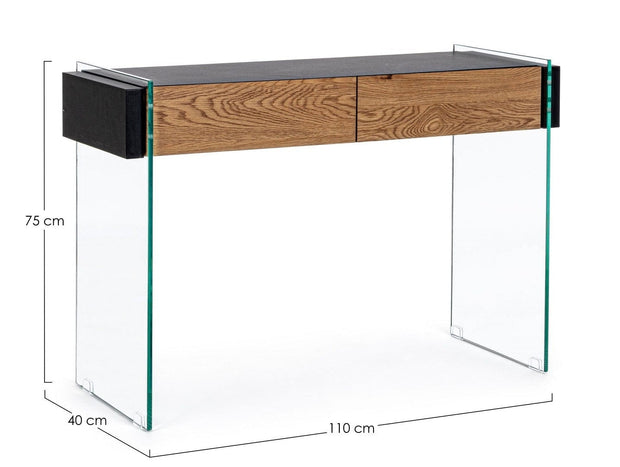 Tavolino consolle con 2 cassetti Line Nero (7)