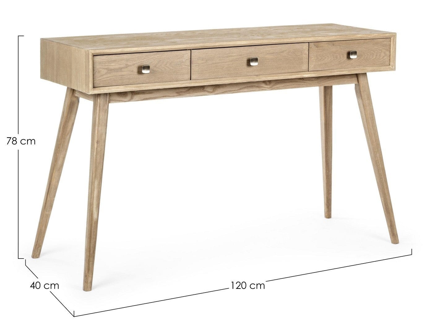Tavolino consolle con 3 cassetti Alannis Naturale (3)