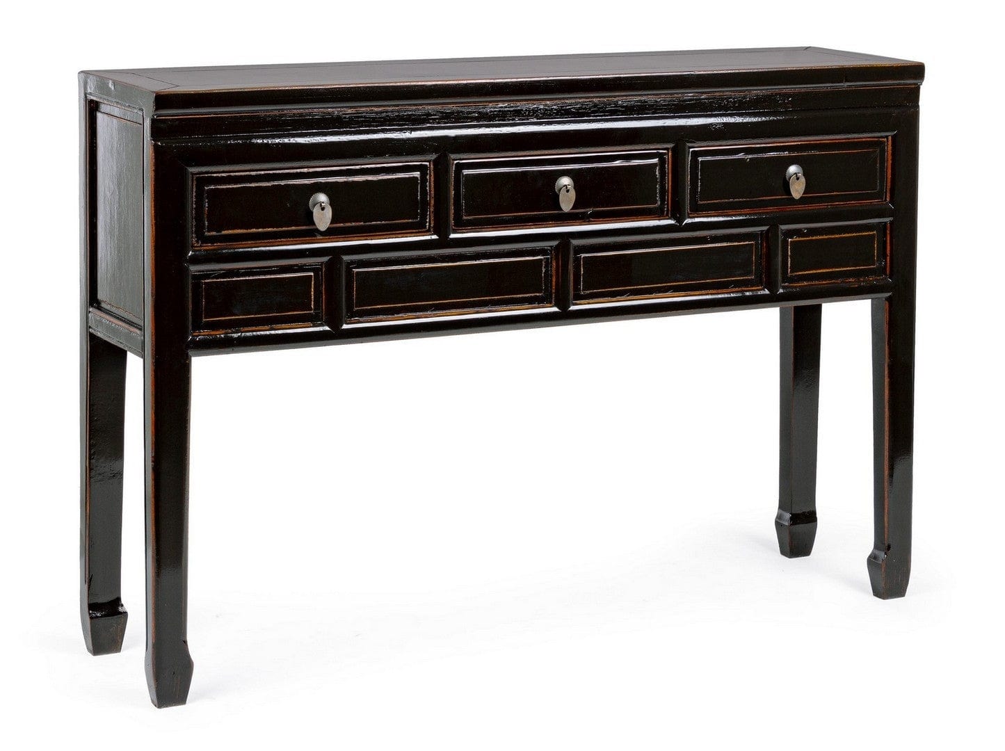 Tavolino consolle con 3 cassetti Jinan Nero