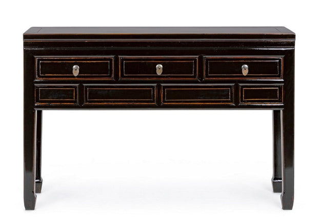 Tavolino consolle con 3 cassetti Jinan Nero (1)