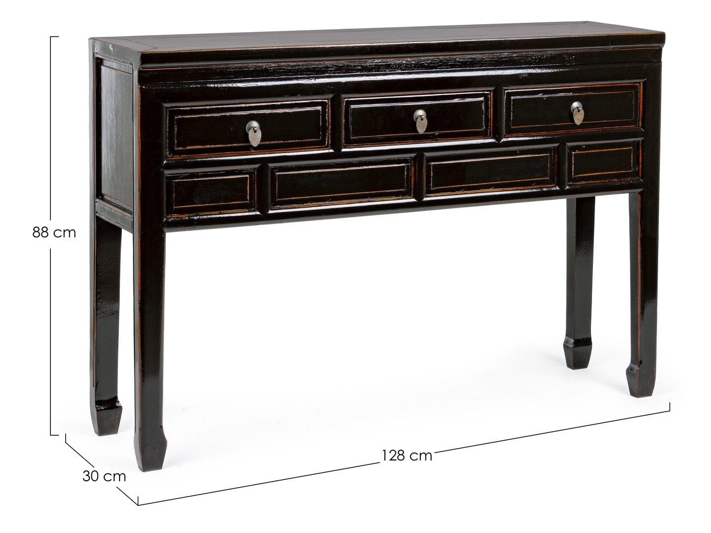Tavolino consolle con 3 cassetti Jinan Nero (4)