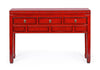 Tavolino consolle con 3 cassetti Jinan Rosso (1)