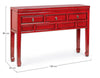 Tavolino consolle con 3 cassetti Jinan Rosso (7)