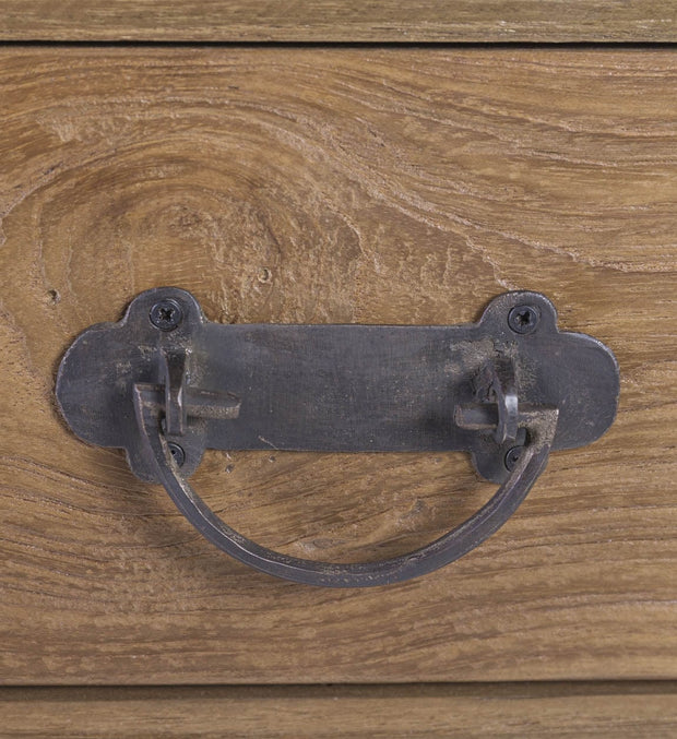 Tavolino consolle con 3 cassetti Teak Anne Grande Naturale (6)