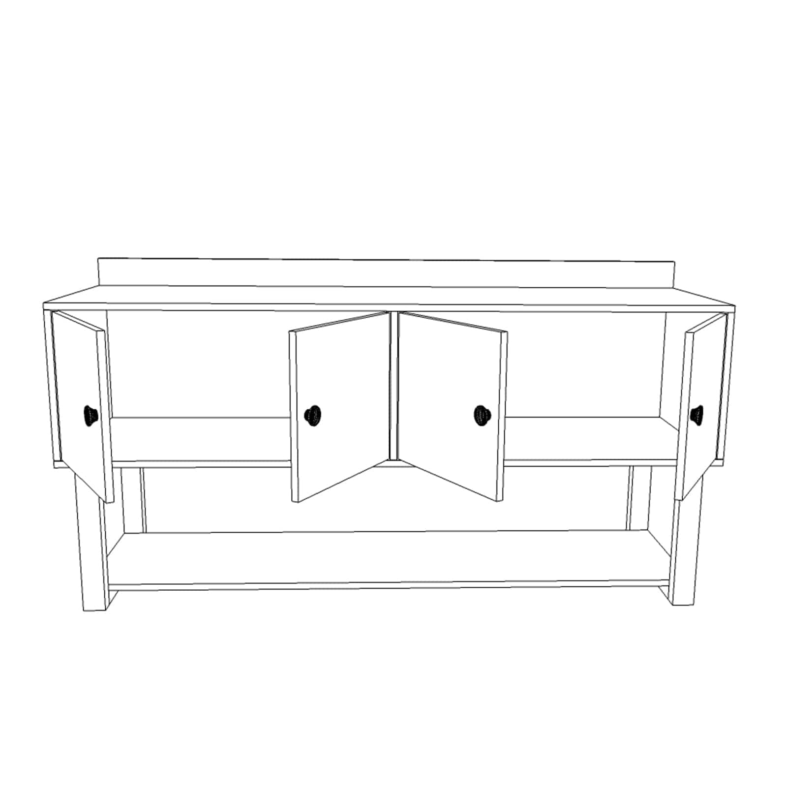 Tavolino consolle con 4 ante Office MN04-BA Quercia (6)