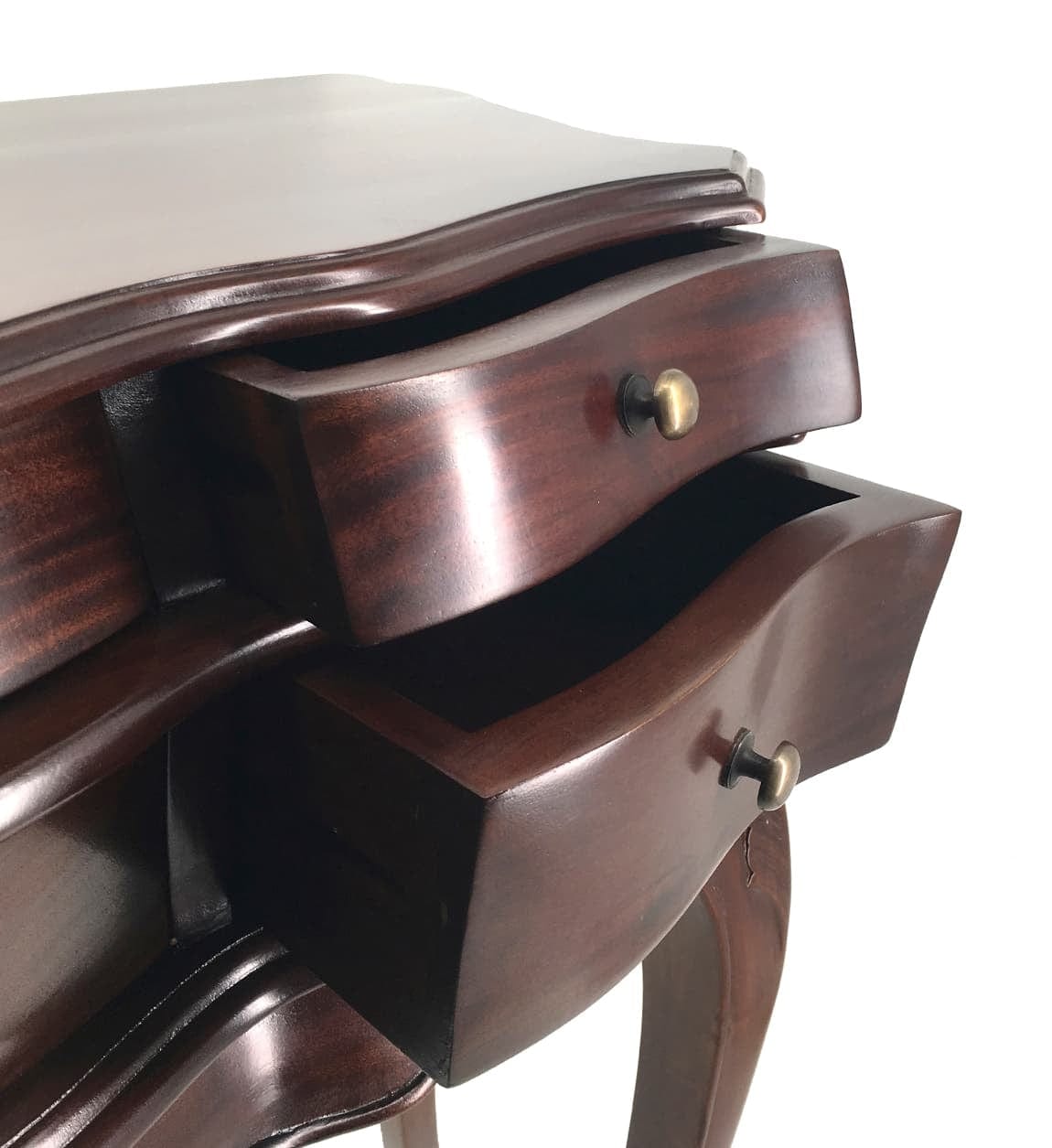Tavolino consolle con 6 cassetti Vintage Noce (4)