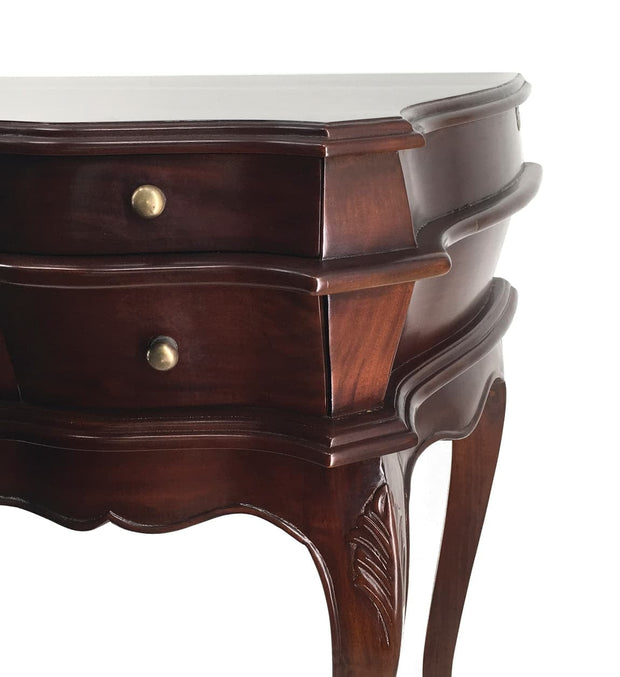 Tavolino consolle con 6 cassetti Vintage Noce (5)