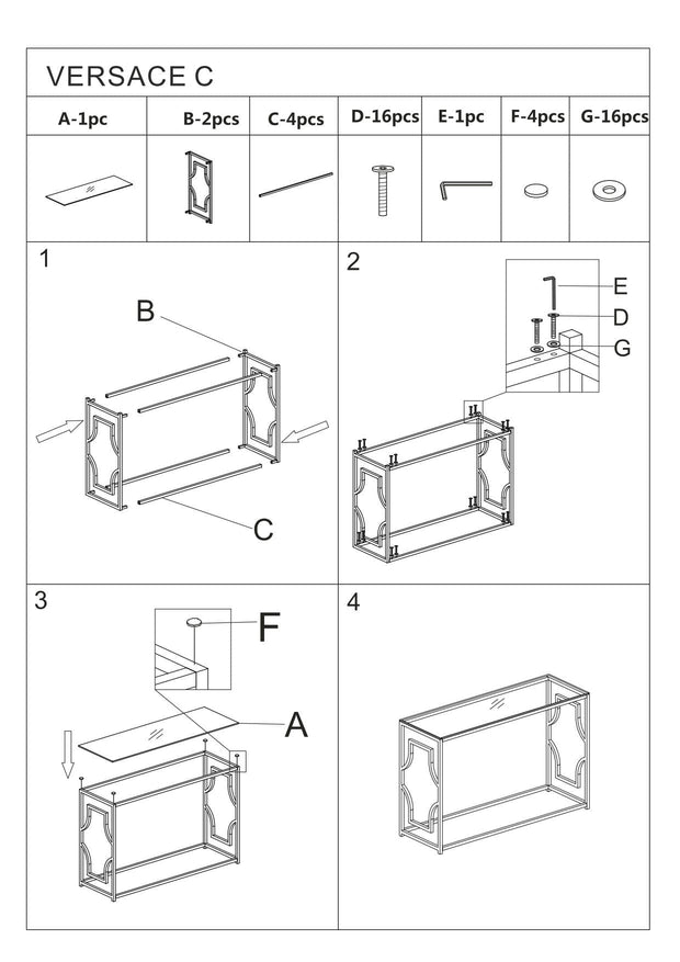 Tavolino consolle Venturo C Trasparente (2)