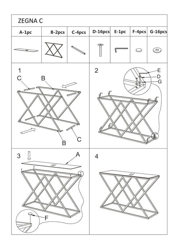 Tavolino consolle Zentaro C Trasparente (3)