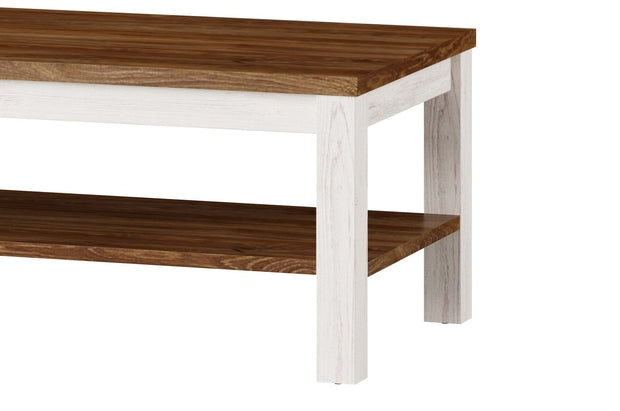 Tavolino Country 41 Bianco / Rovere, L110xL60xH45 cm (3)
