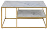 Tavolino da caffè Alisma Duo Rectangle Bianco (3)
