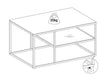 Tavolino da caffè Alisma Duo Rectangle Bianco (8)