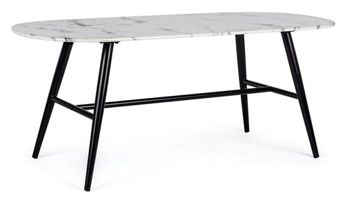 Tavolino da caffè Marble Ovale Bianco
