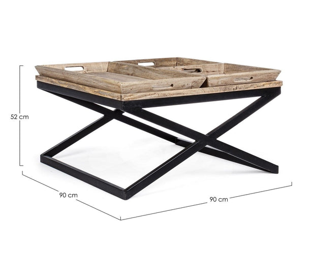 Bizzotto Tavolino da caffè Tray Naturale