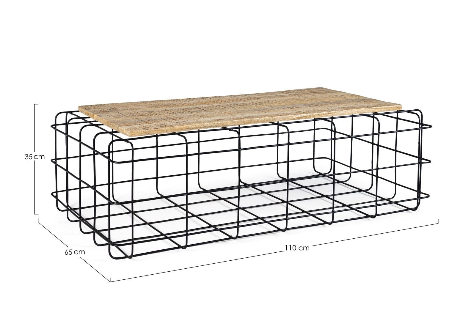 Bizzotto Tavolino da caffè Trellis Rectangular Naturale