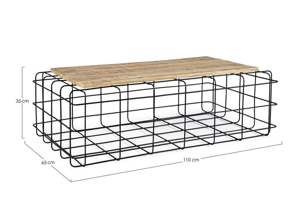 Bizzotto Tavolino da caffè Trellis Rectangular Naturale