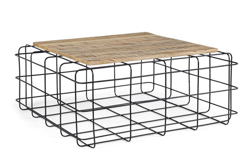 Bizzotto Tavolino da caffè Trellis Square Naturale