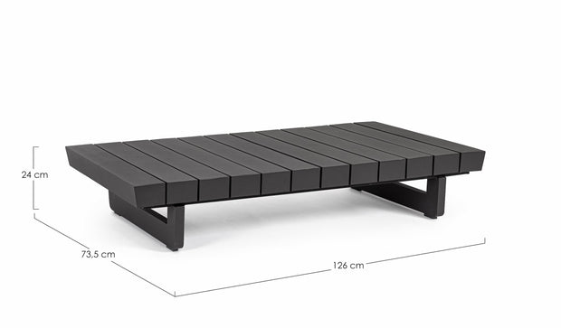 Bizzotto Tavolino da giardino Infinity Rectangle Antracite