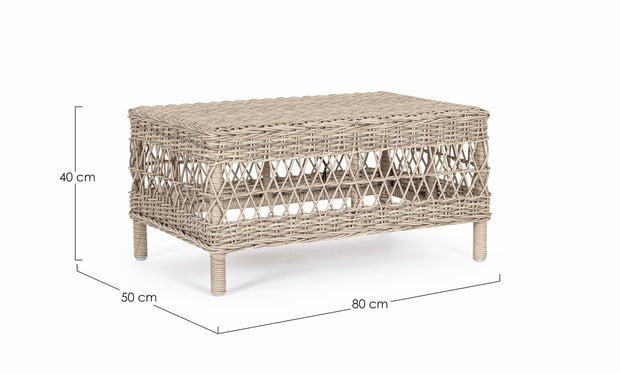 Bizzotto Tavolino da giardino Jupiter New Rectangle Naturale