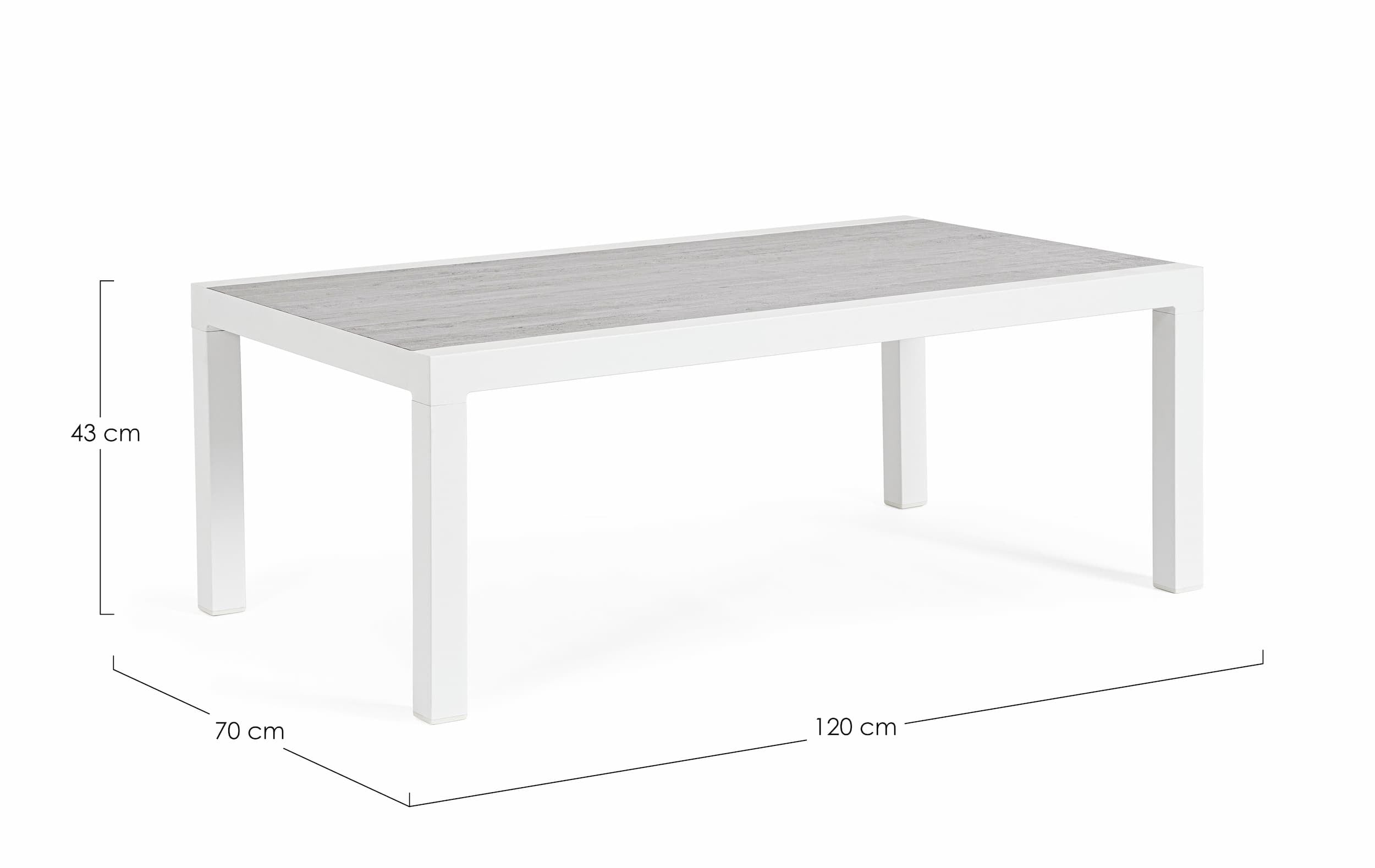 Bizzotto Tavolino da giardino Kledi Rectangle Bianco