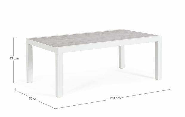 Bizzotto Tavolino da giardino Kledi Rectangle Bianco