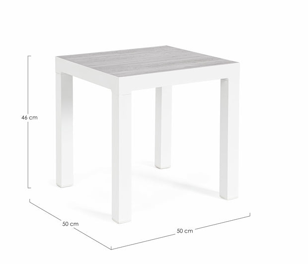 Bizzotto Tavolino da giardino Kledi Square Bianco