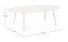 Bizzotto Tavolino da giardino Ridley Ovale Bianco