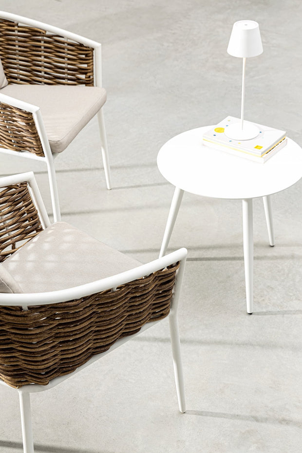 Bizzotto Tavolino da giardino Ridley Round Bianco