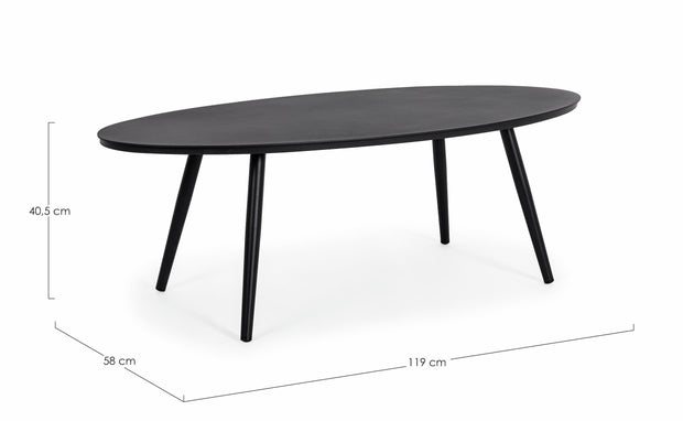 Bizzotto Tavolino da giardino Space Ovale Antracite