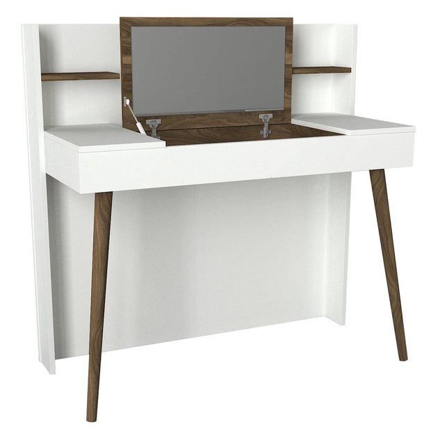 Tavolino da toeletta con specchio Retro Bianco