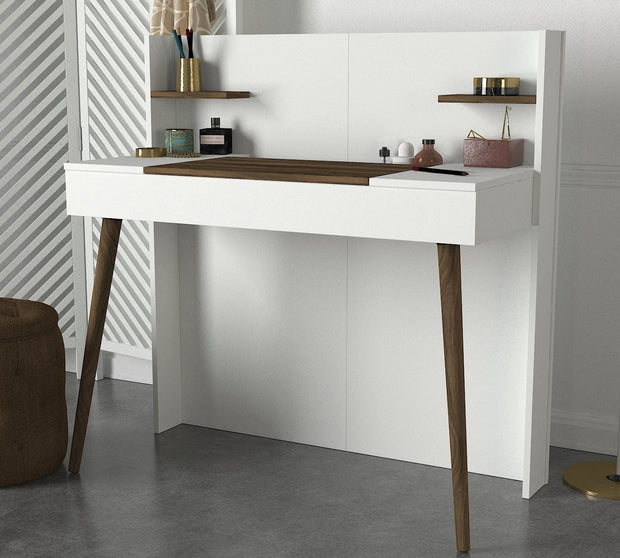 Tavolino da toeletta con specchio Retro Bianco (6)