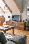 Tavolino in legno e impiallacciato Montenegro 41 Rustic Oak, L80xL80xH45 cm (4)