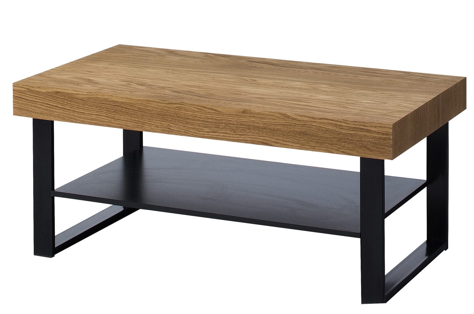 Tavolino in legno, impiallacciato e metallo Mosaic 41 Oak / Black, L110xL60xH48 cm