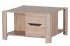Tavolino in paglia con 2 cassetti Desjo 41 Oak San Remo, L80xL80xH46 cm