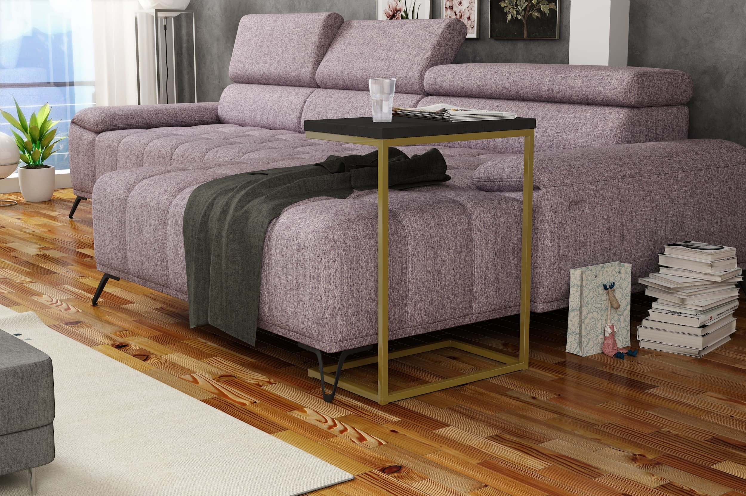 Tavolino Norisa Oro & WRSLPL-NADSTAWKA-66-LAMINAT-NORI-ZLOTY