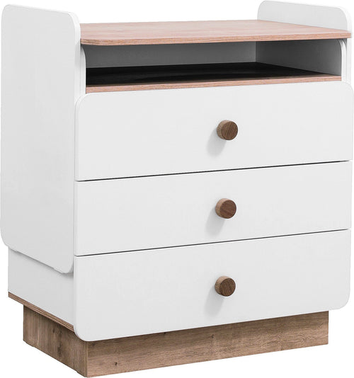 Tavolino trasformabile a 3 cassetti per neonati Natura Baby Bianco / Natura, l85xL51xH94 cm
