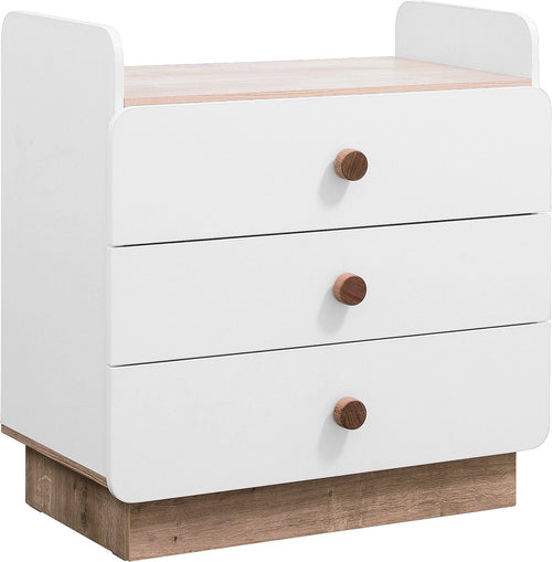 Tavolino trasformabile a 3 cassetti per neonati Natura Baby Bianco / Natura, l85xL51xH94 cm (1)