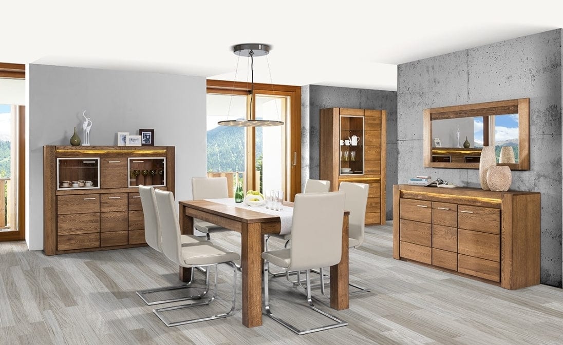 Tavolo allungabile in legno e impiallacciato, Velvet 40 Rustic Oak, L160-250xl90xH78 cm (2)