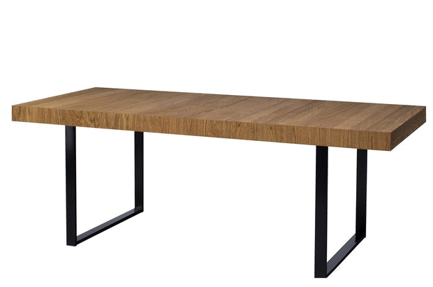 Tavolo allungabile in legno, impiallacciato e metallo Mosaic 40 Oak / Black, L160-220xl90xH78 cm (6)