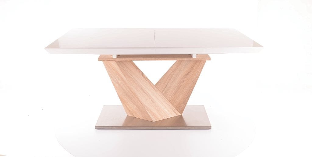 Signal Tavolo allungabile in MDF e metallo, Alric White / Oak Sonoma, L160-220xl90xH75 cm