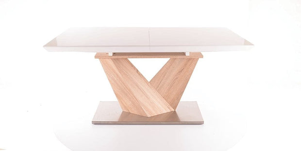 Signal Tavolo allungabile in MDF e metallo, Alric White / Oak Sonoma, L160-220xl90xH75 cm