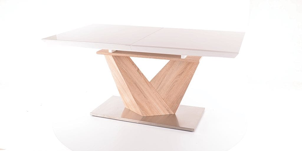 Signal Tavolo allungabile in MDF e metallo, Alric White / Oak Sonoma, L160-220xl90xH75 cm